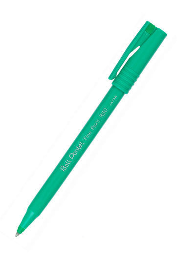Pentel Ball Fine – Tintenroller, mit Kappe, 0,8 mm, Grün