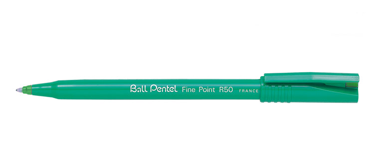 Pentel Ball Fine – Tintenroller, mit Kappe, 0,8 mm, Grün