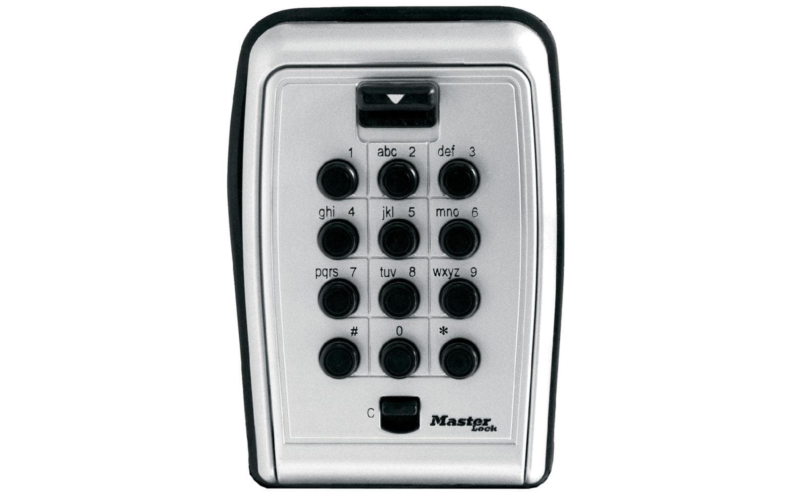 Master Lock Schlüsselsafe 5423EURD – Elektronikschloss – 79×52×117 mm – Wandmontage – Grau
