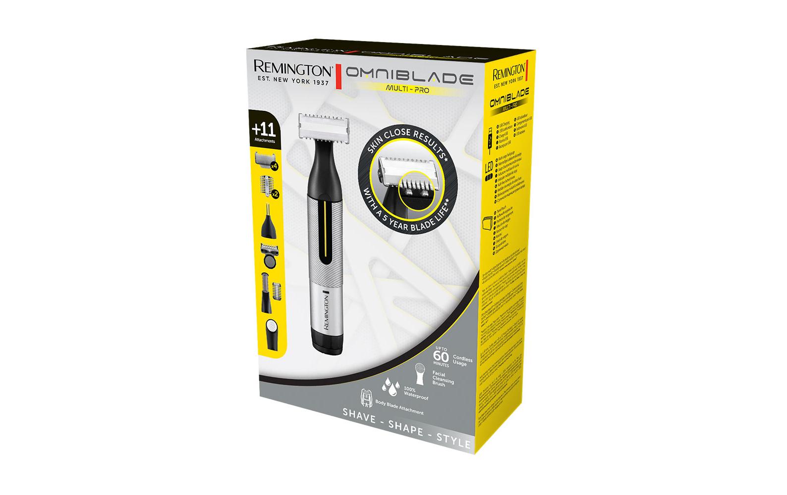 Remington Bartschneider HG5000 Omniblade – Akkubetrieb, bis 60 min Laufzeit, 0,15–9 mm, nass/trocken – Silber