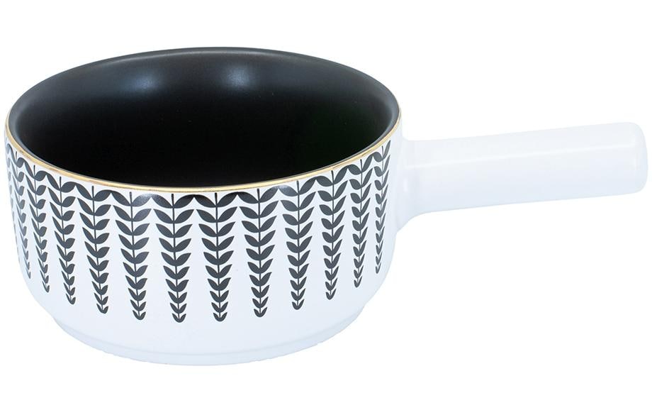 Kadastar Caquelon – Ø 16 cm, Steingut, für Käsefondue, Glaskeramik, Weiss
