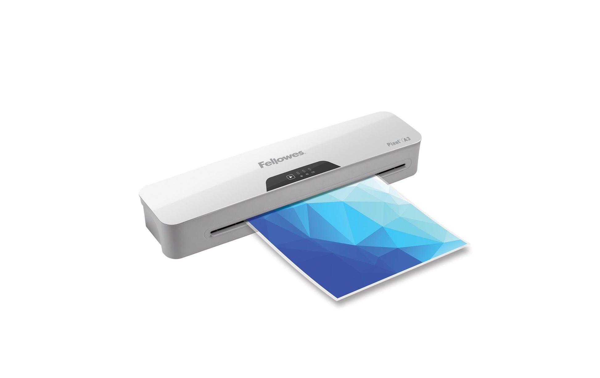Fellowes PIXEL Laminiergerät A3 – 2-Rollen, 75–125 µm, Kaltlamination, Aufheizzeit 3 Min., Weiss
