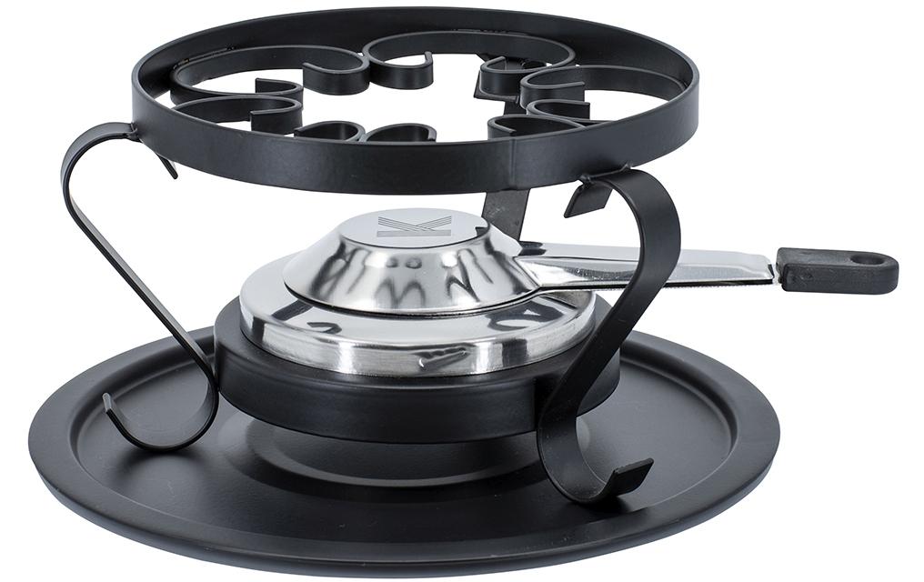 Kadastar Rechaud Ø 15 cm, Pastenbrenner, Edelstahl, Silber/Schwarz