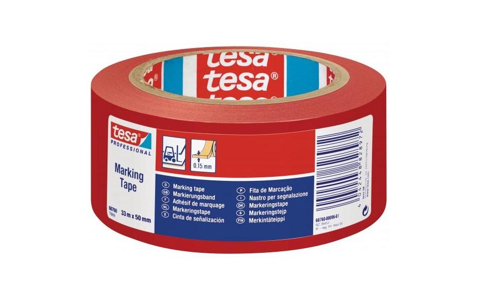 TESA Abdeckband – 50 mm × 33 m, rot, UV-beständig, wasserfest, für Keramik, Metall, PVC (Auswahl), 1 Stück