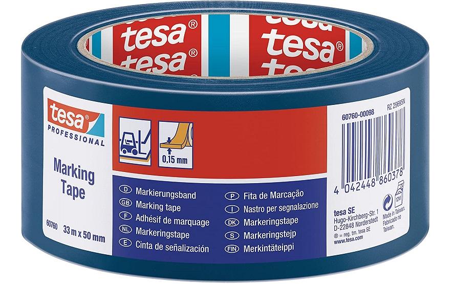 tesa Vinylband – 50 mm × 33 m, blau