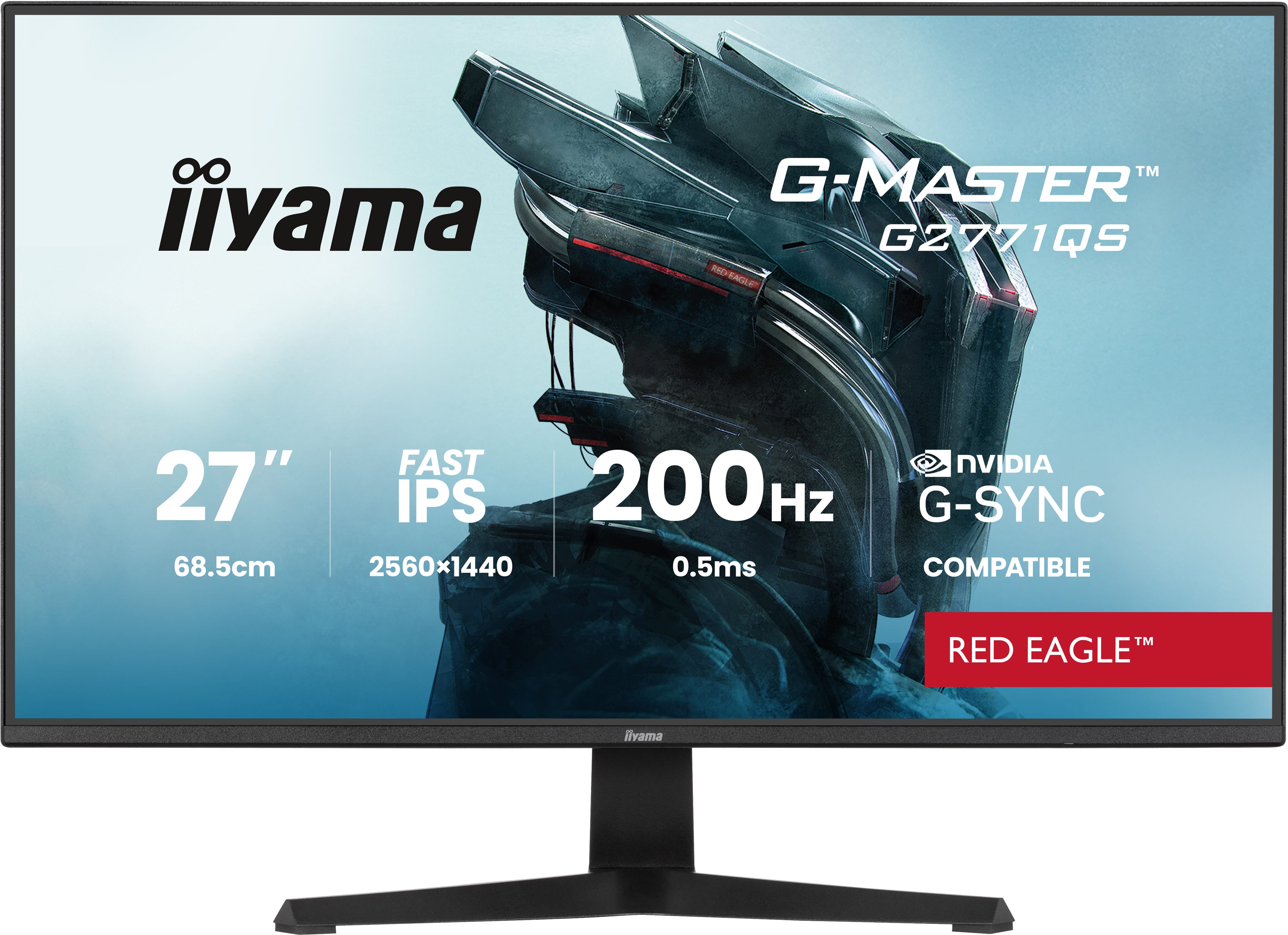 iiyama G2771QS-B1 – Monitor, 27", IPS, 200 Hz, Adaptive Sync (G-SYNC), 0,5 ms