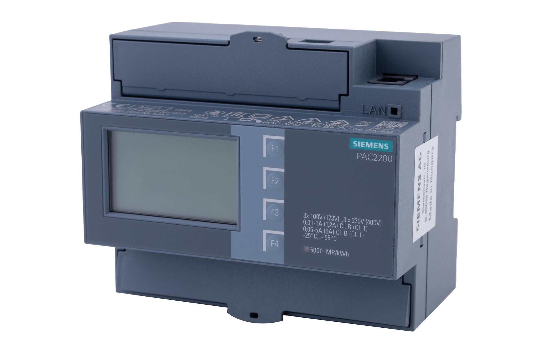Siemens 7KM2200-2EA30-1JA1 – Energiemessgerät – 3-phasig, Modbus TCP, Hutschiene, max 5 A
