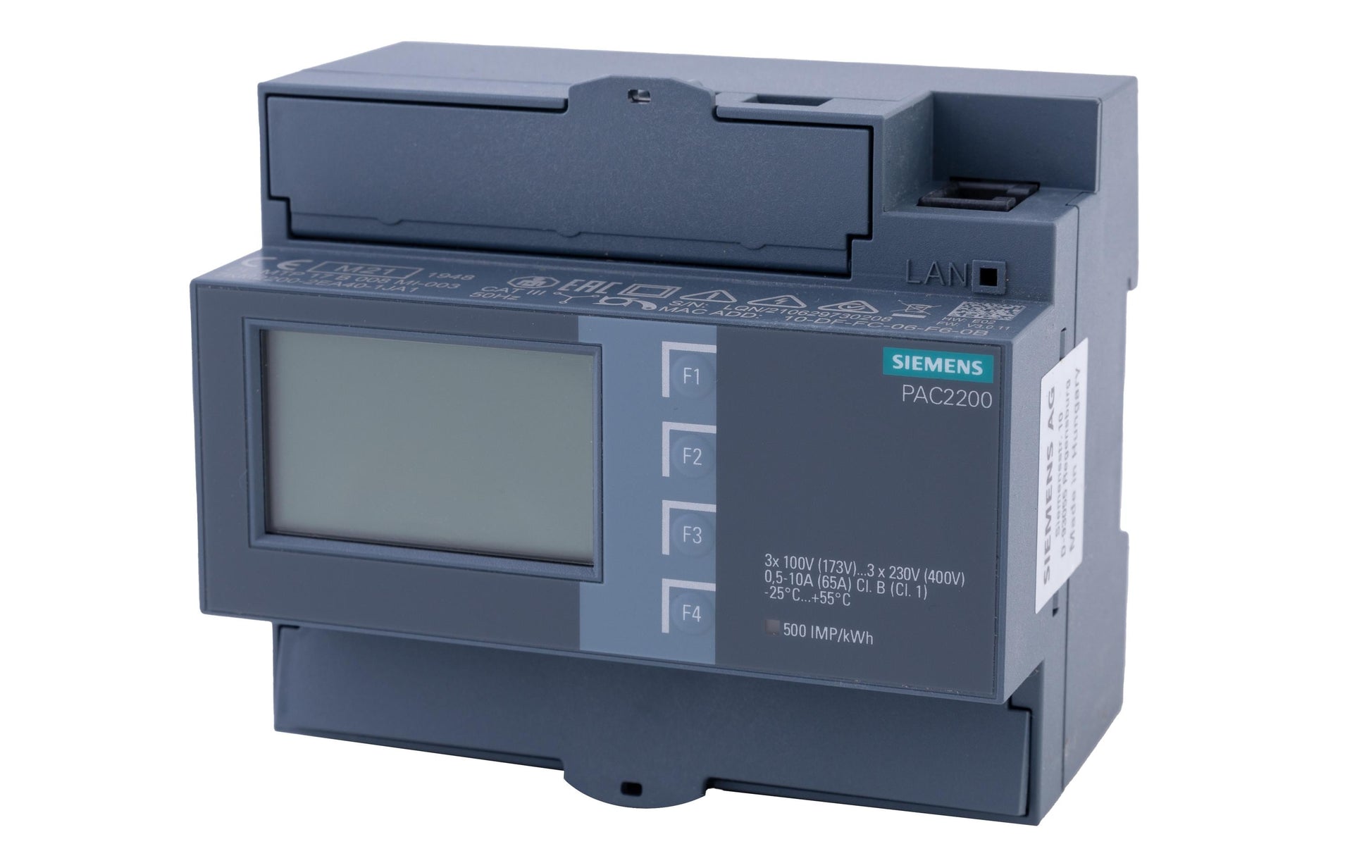Siemens 7KM2200-2EA40-1JA1 – Energiemessgerät (MID) – 3-phasig, Modbus TCP, Hutschiene, bis 5 A
