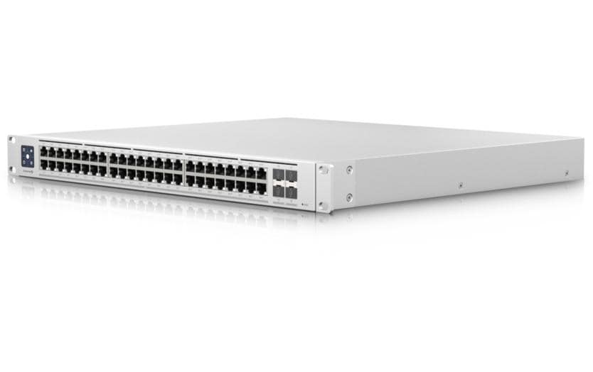 Ubiquiti UniFi USW-ENTERPRISE-48-POE – Managed Switch, 48× 2.5GbE, 4× 10GbE SFP+, L3, 1.3" Touchscreen, Weiss