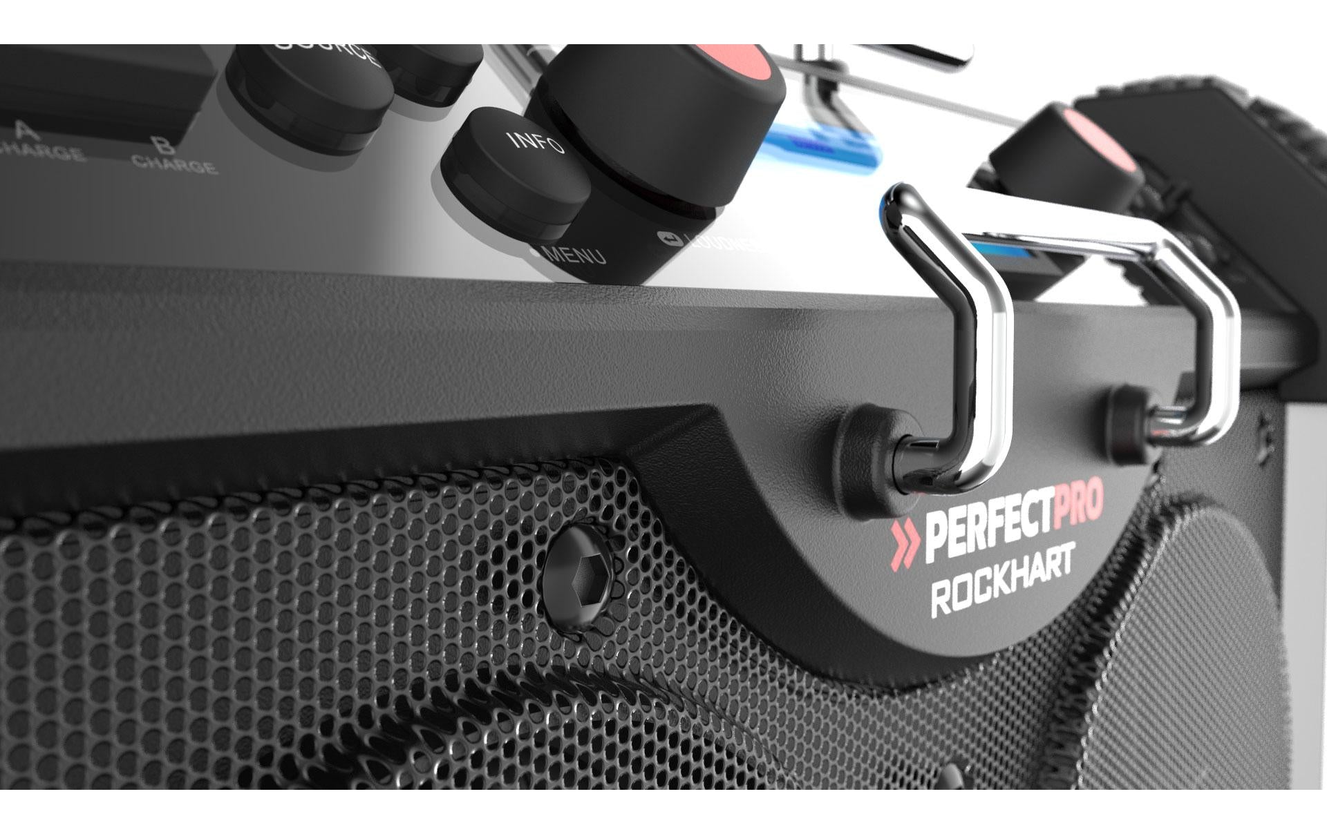 Perfectpro Rockhart RH4 – Baustellenradio – DAB+, UKW, Internetradio, Bluetooth, IP44, Akkubetrieb – Schwarz