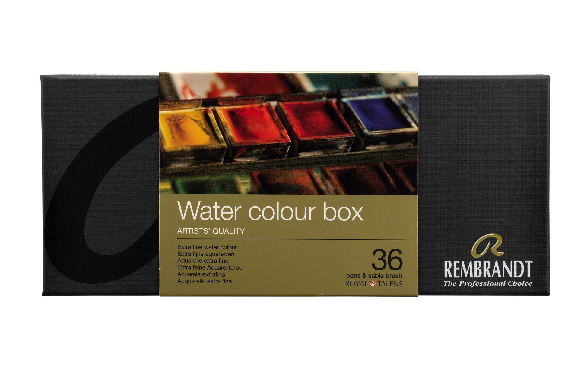 Royal Talens Rembrandt – Aquarellfarbe – Metalletui – Set – 36 Farben, 36 × 10 ml, inklusive Pinsel