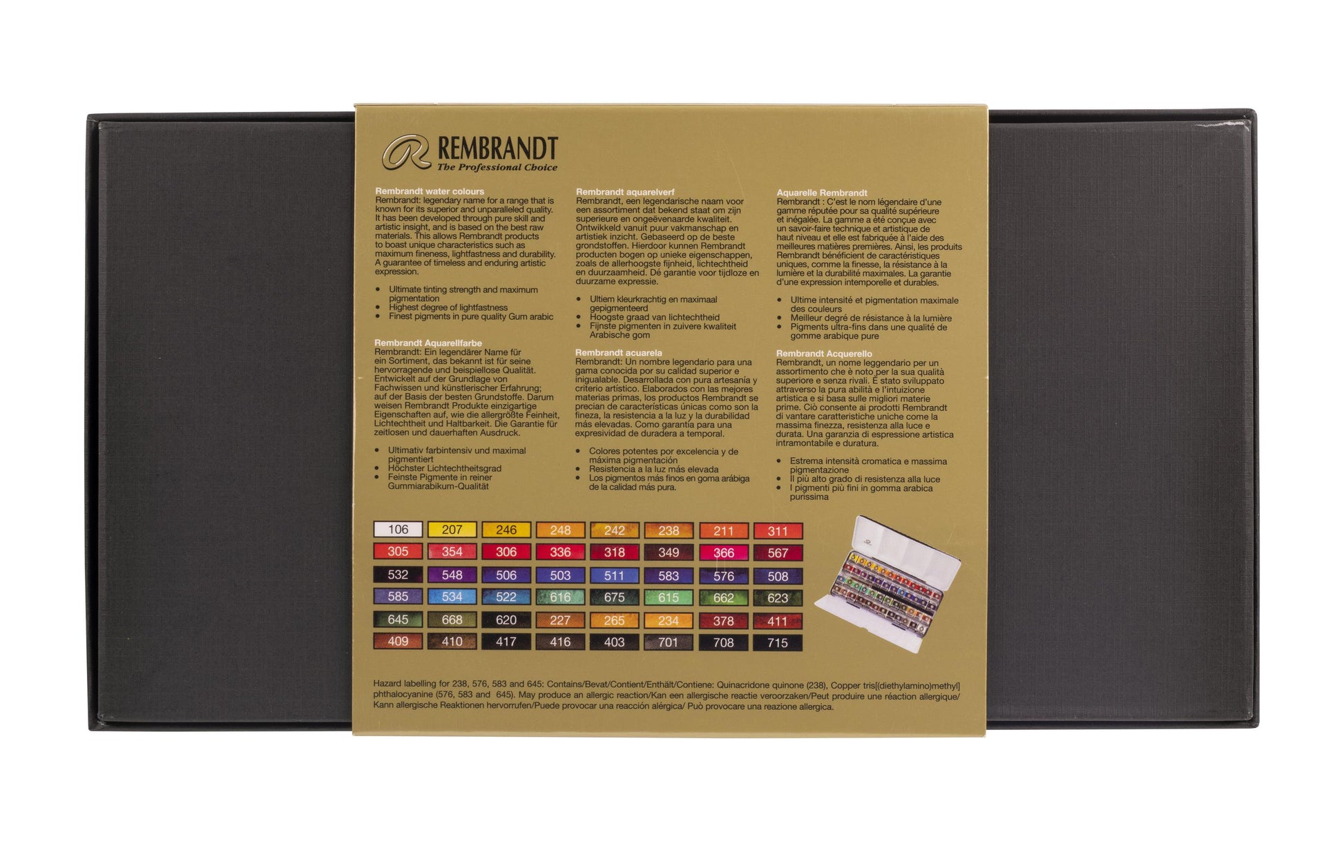 Royal Talens Rembrandt – Aquarellfarben – Set – 48 Farben, inklusive Umsteckpinsel
