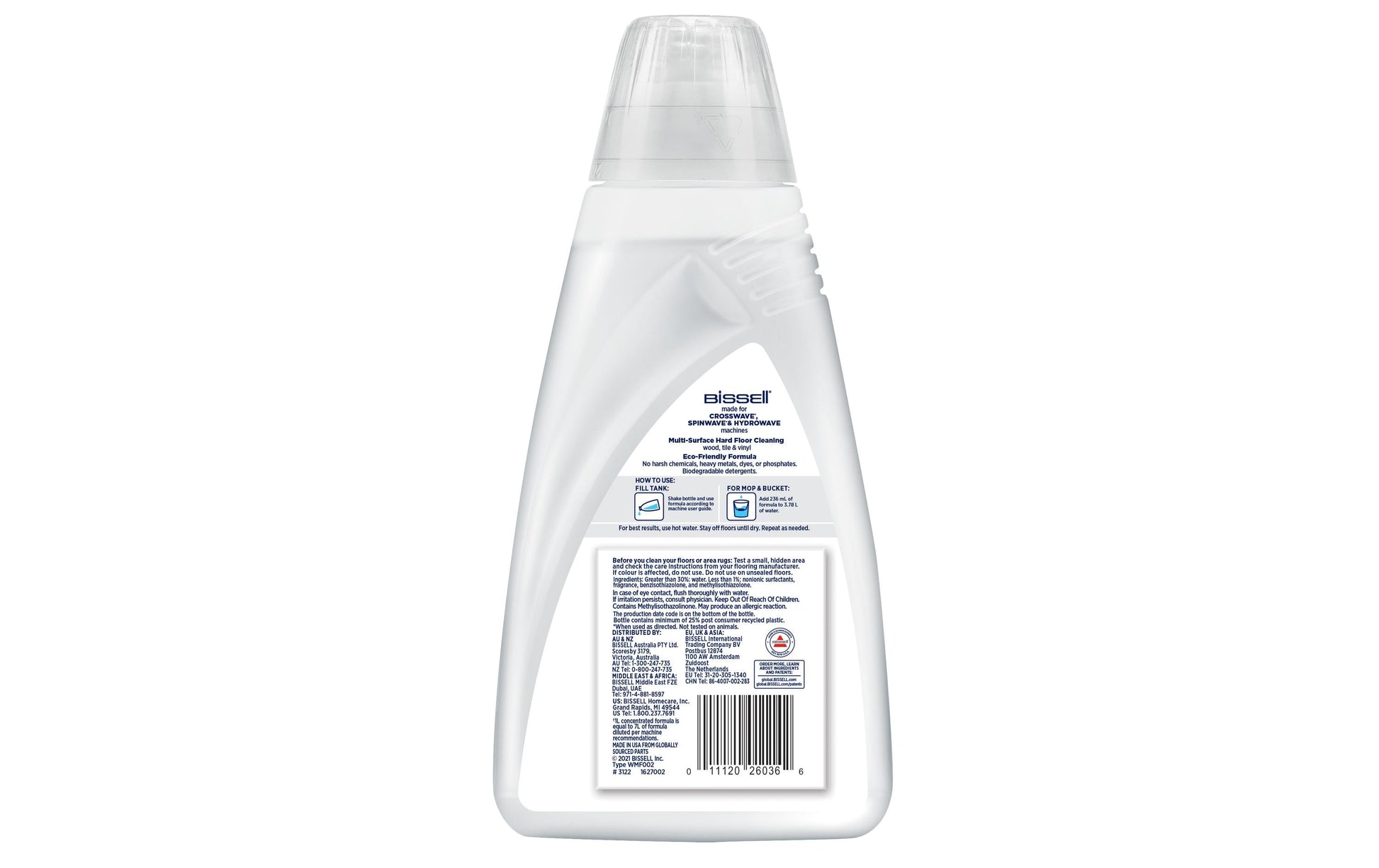 Bissell Multi SuFa Pet 3122 Bodenreiniger für Dampfreiniger für CrossWave/SpinWave – Flüssigkeit – 1 l