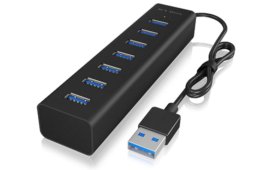 ICY BOX IB-HUB1700-U3 USB-Hub – USB 3.0, 7× USB-A, für Windows/Mac