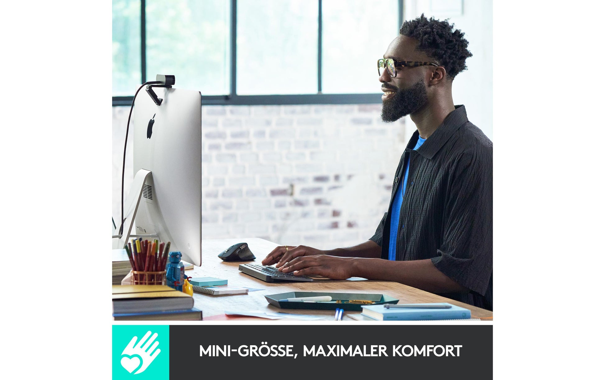 Logitech MX Keys Mini – Tastatur, kabellos (Bluetooth), CH-Layout (DE-CH), beleuchtet, Grau
