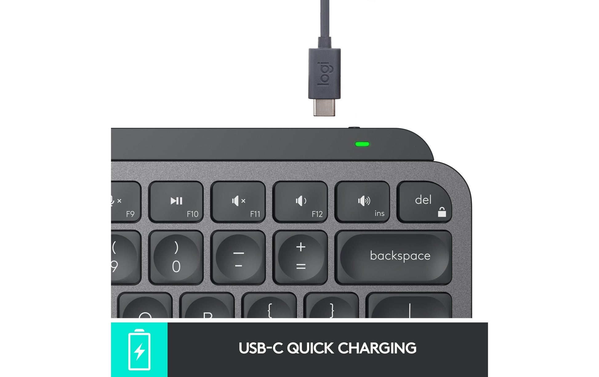 Logitech MX Keys Mini – Tastatur, kabellos (Bluetooth), CH-Layout (DE-CH), beleuchtet, Grau