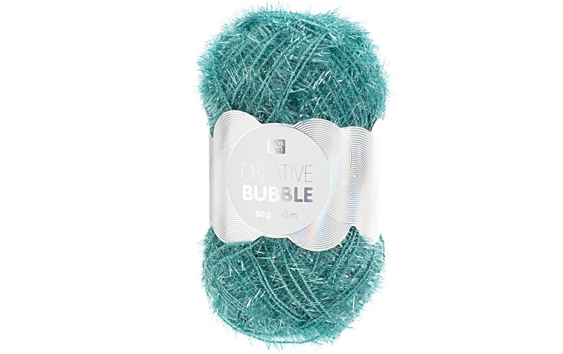 Rico Design Creative Bubble Garn Türkis – 50 g, 90 m, 100% Polyester, Nadel 4 mm, 1 Stk.
