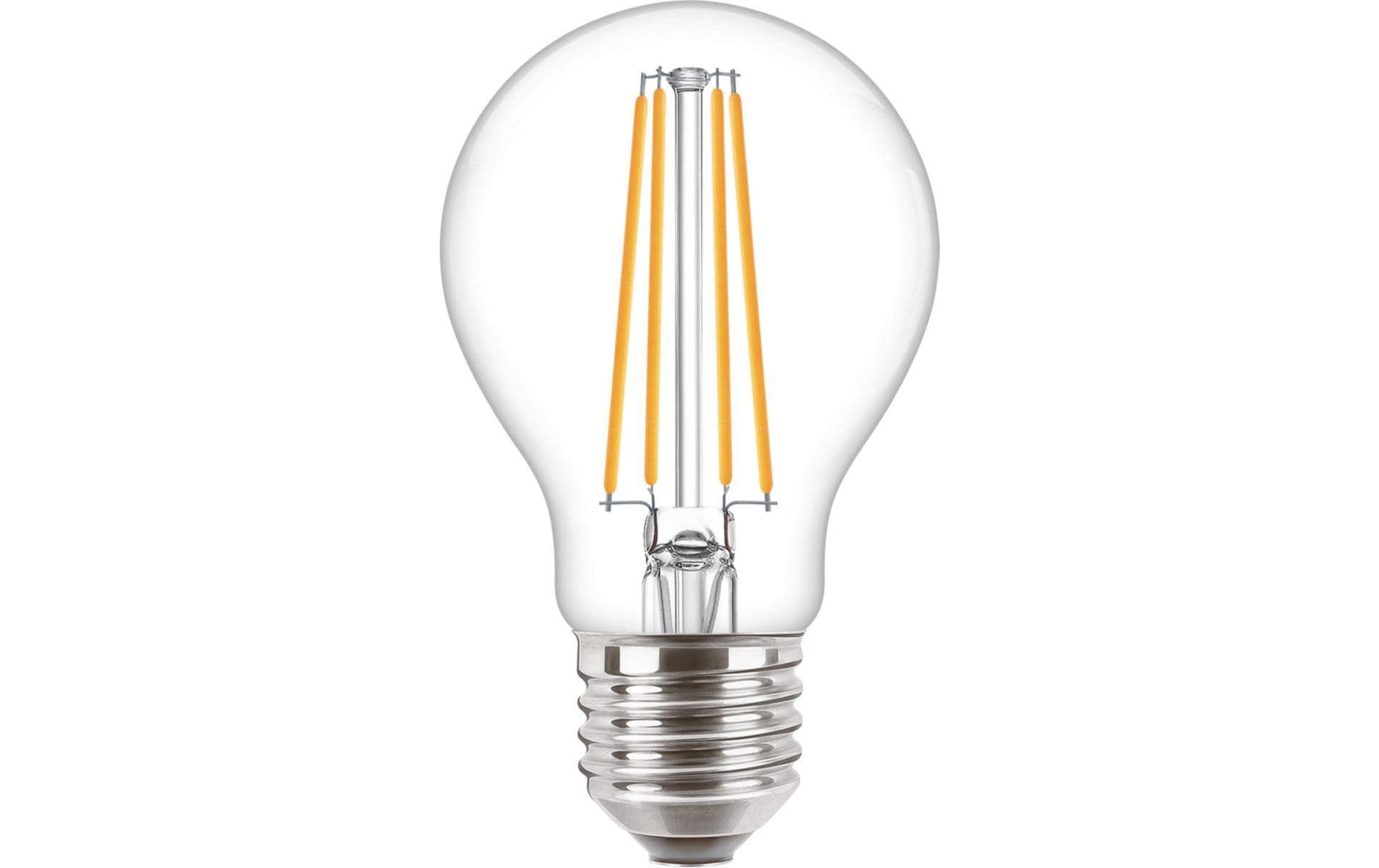 Philips LED-Leuchtmittel E27 A-Form – Warmweiss 2700 K, 806 lm, 7 W – IP44 – 1 Stk. – Klar