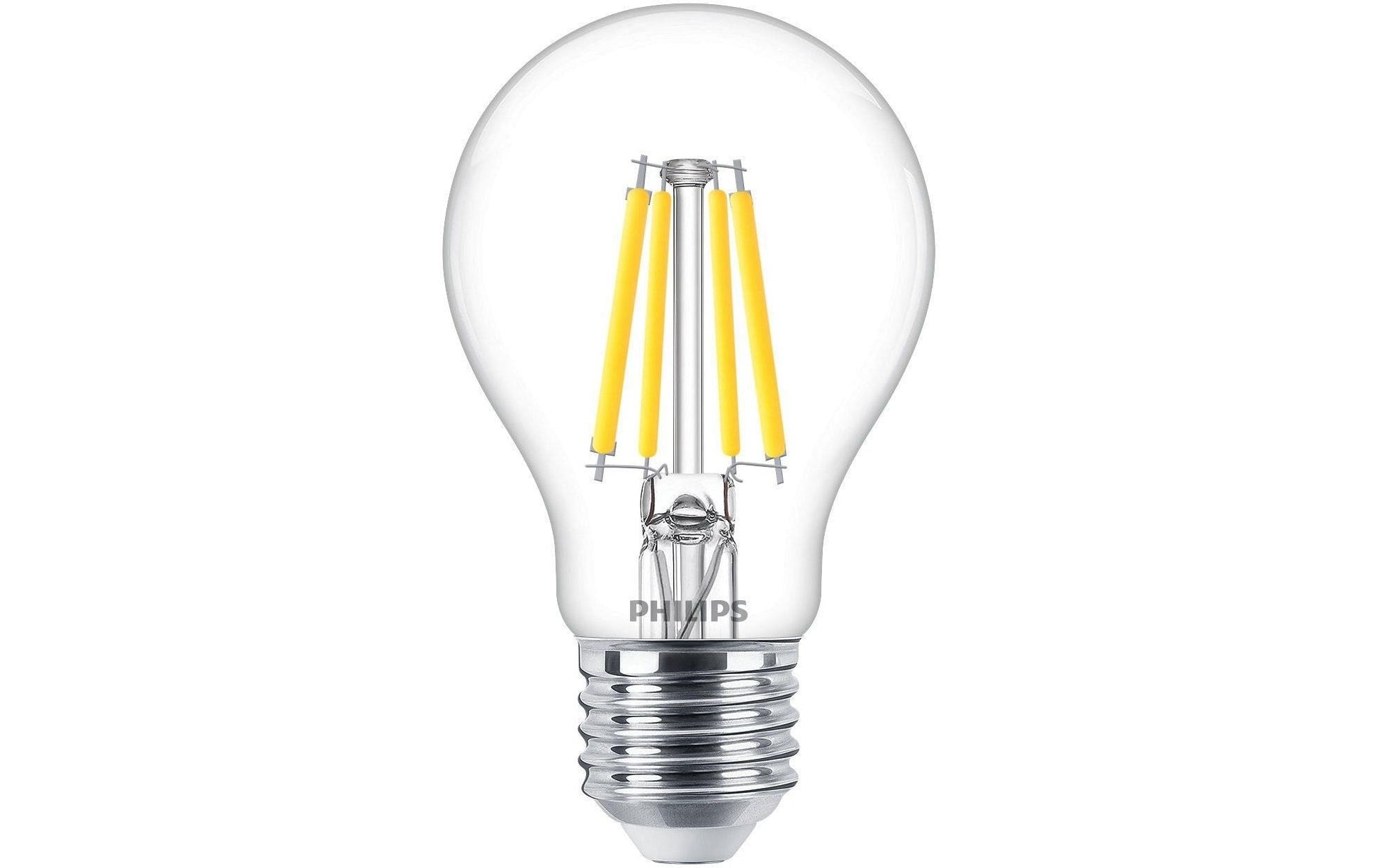 Philips LED-Leuchtmittel E27 A-Form – 470 lm, 3,4 W, Warmweiss 2700 K – IP44 – 1 Stk. – klar