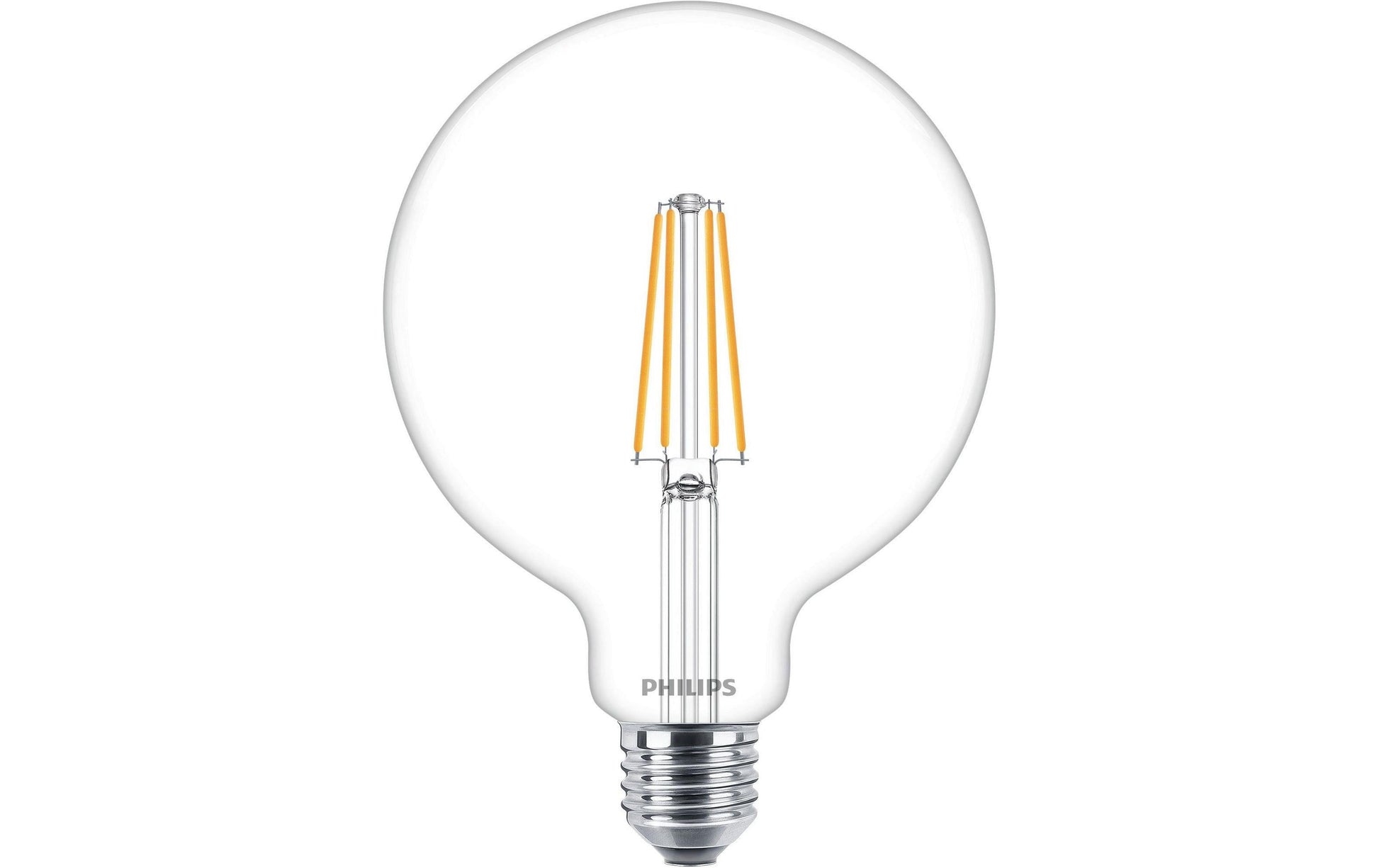 Philips LED-Leuchtmittel E27 G120 – Warmweiss 2700 K, 806 lm, 5,9 W – IP44 – Transparent – MASTER VLE