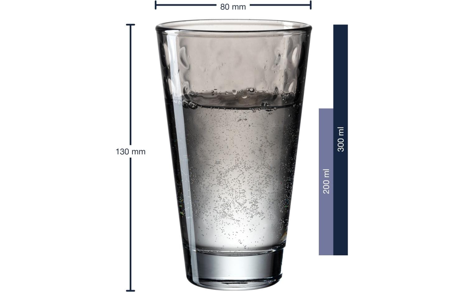 LEONARDO Trinkglas – 0,30 l, Kalk-Natron-Glas, Grau, spülmaschinenfest, 6 Stück