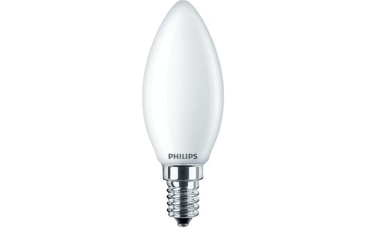 Philips LED-Leuchtmittel E14 Kerze – Warmweiss 2700 K, 806 lm, 6,5 W – IP44 – 1 Stk. – Transparent