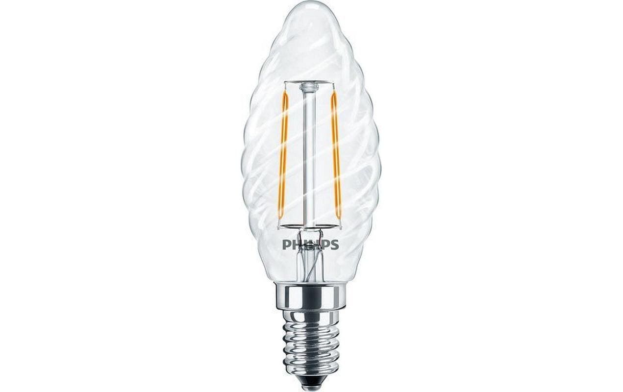 Philips LED-Leuchtmittel E14 ST35 – Warmweiss 2700 K, 250 lm, 2 W – IP44 – 1 Stk. – Transparent