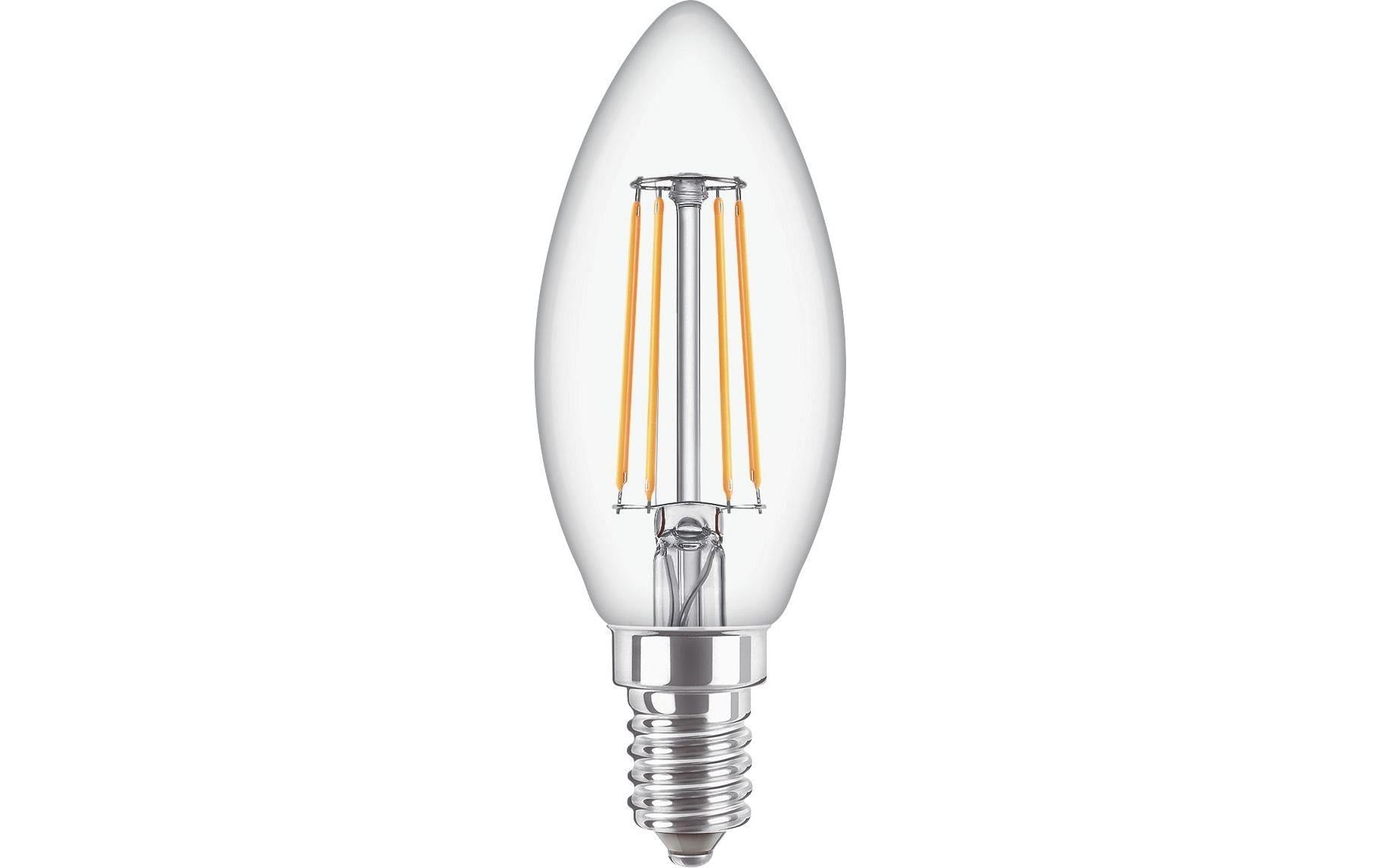Philips LED-Leuchtmittel E14 Kerze – Warmweiss 2700 K, 470 lm, 4,3 W – IP44 – 1 Stk.