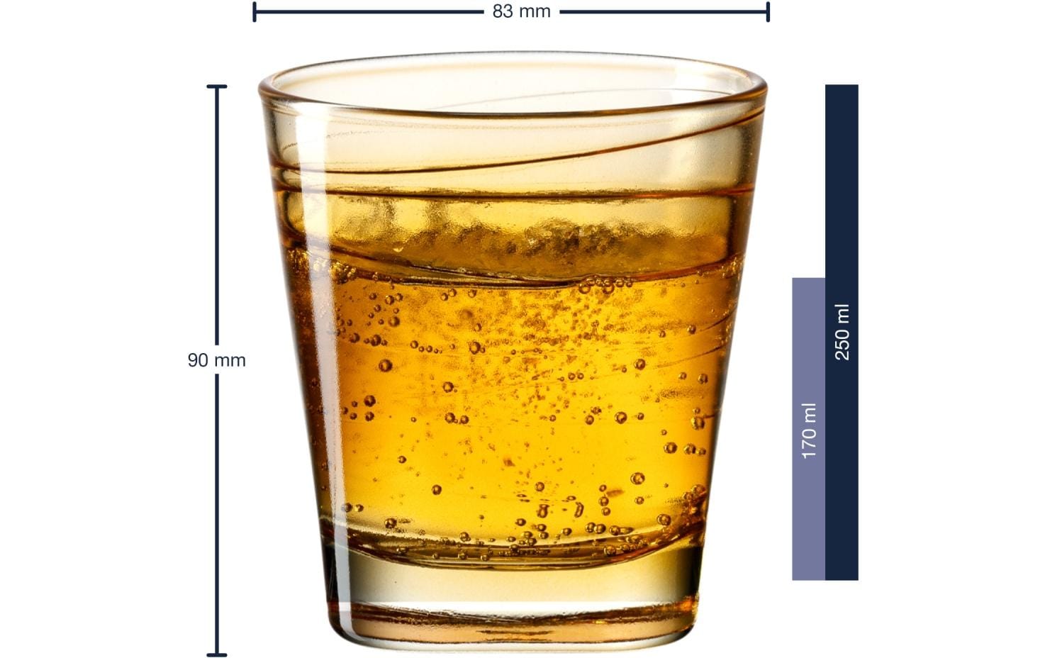 LEONARDO VARIO STRUKTUR Trinkglas – 0,25 l, Kalk-Natron-Glas, Orange, spülmaschinengeeignet, 6 Stück