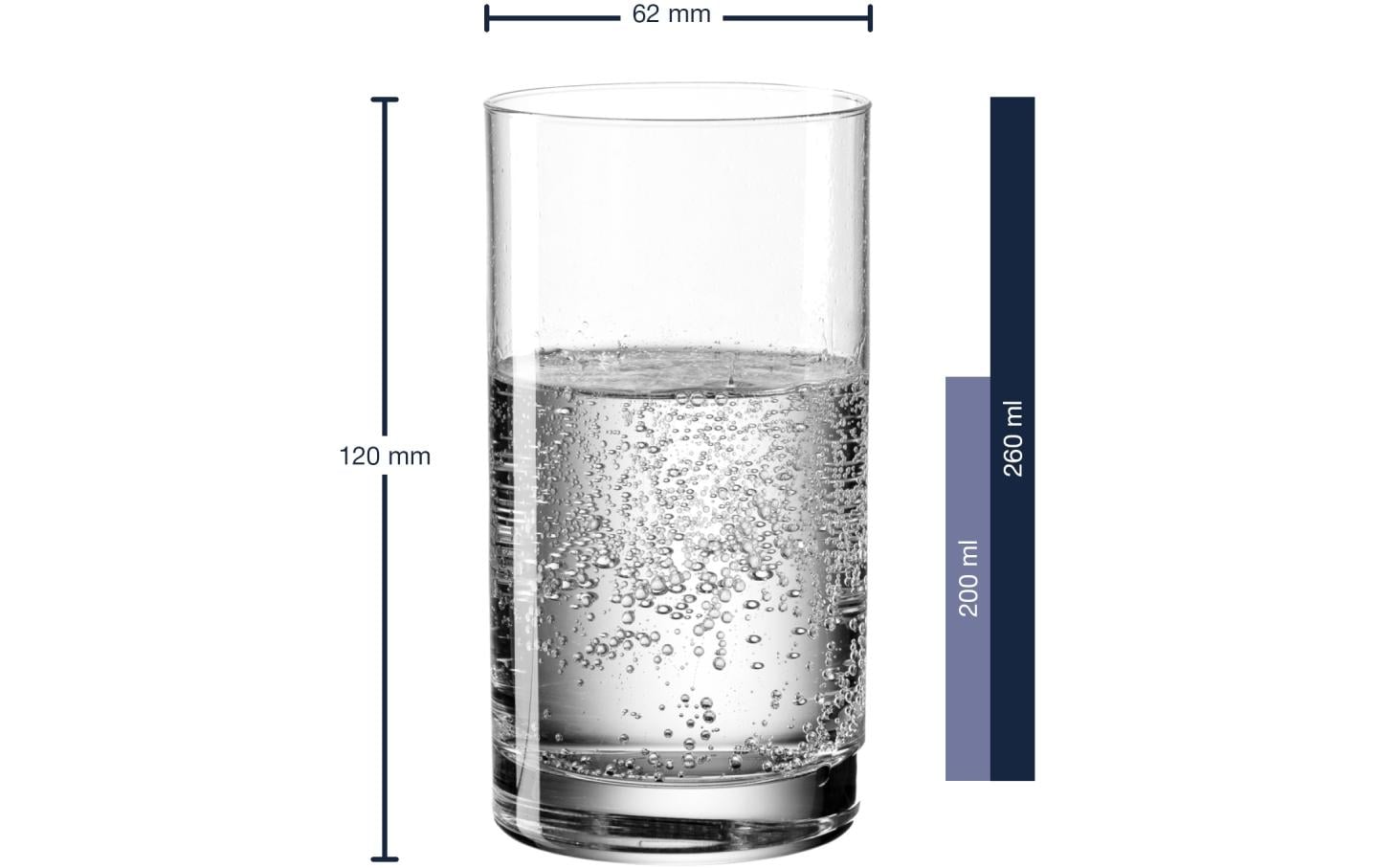 LEONARDO Trinkglas – 6er Set, 260 ml, Ø 6,2 cm, H 12,0 cm, Kristallglas, Transparent, spülmaschinenfest