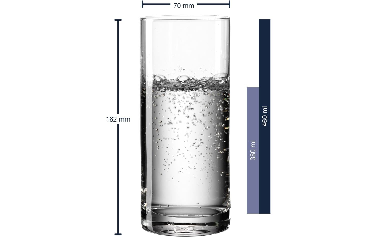 LEONARDO Trinkglas – 0,46 l, Kristallglas, Transparent, Spülmaschinenfest, 6 Stück
