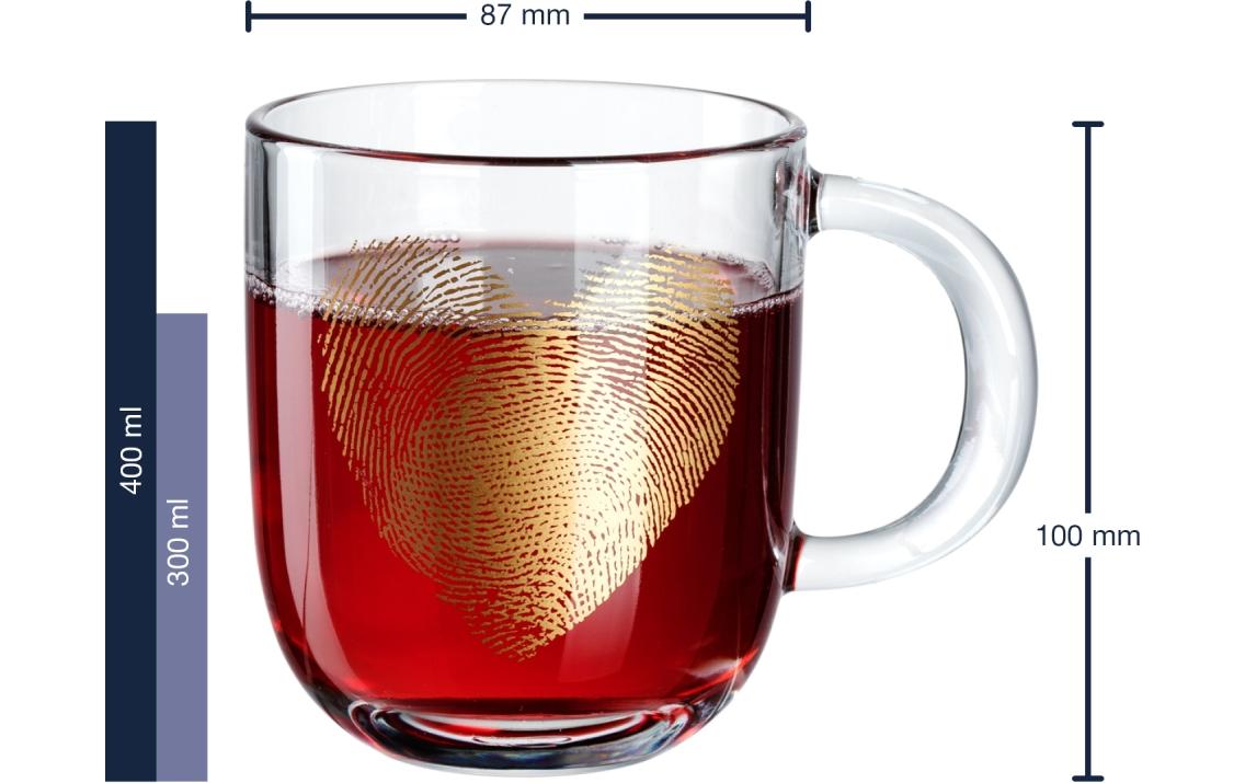 LEONARDO Kaffeetasse Emozione – 400 ml, Ø 8,7 cm, H 15,0 cm, Glas, spülmaschinenfest, mikrowellengeeignet