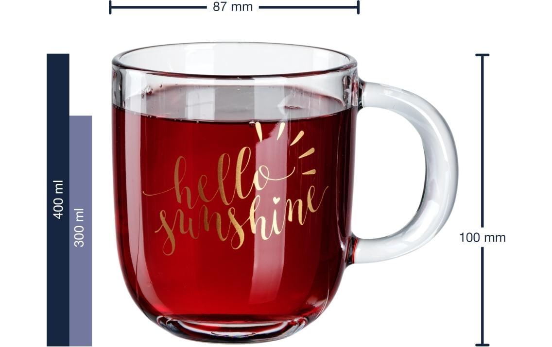 LEONARDO Kaffeetasse – 400 ml, Ø 9 cm, H 15 cm, Kalk-Natron-Glas, spülmaschinenfest, mikrowellengeeignet