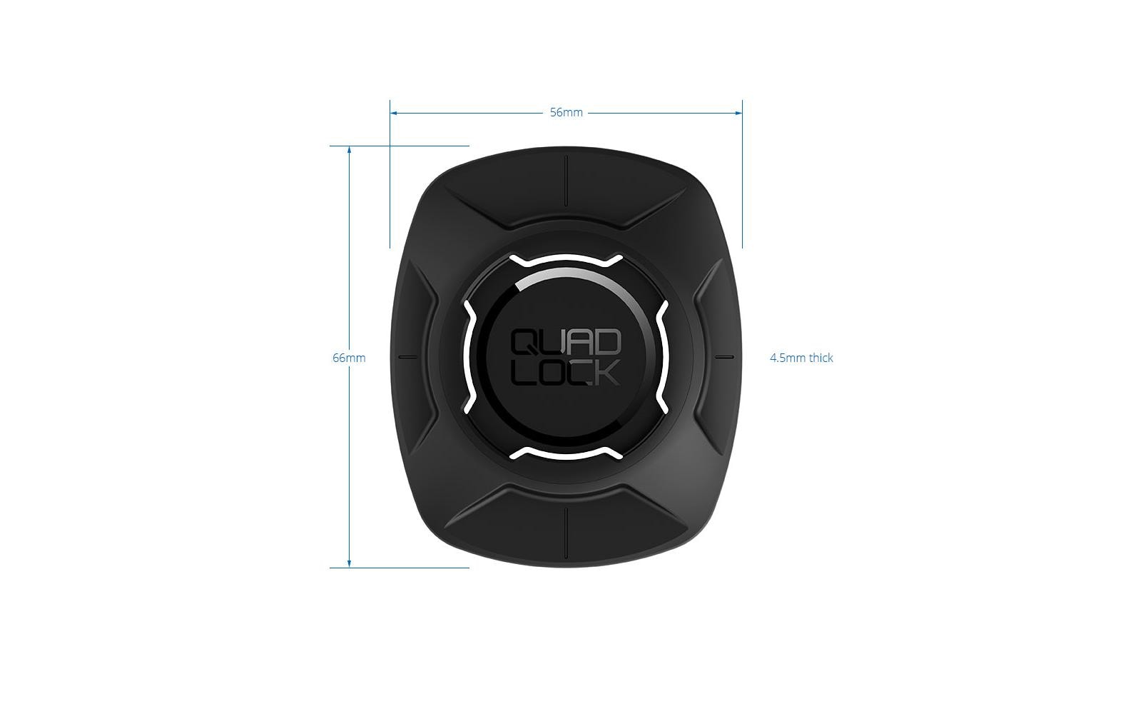Quad Lock Universal Adapter V2 – Spezial-Zubehör – Klebekissen, für Smartphones/Tablets – Schwarz