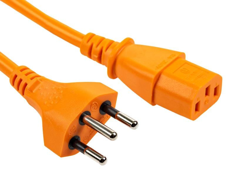 Furber. Netzkabel – T12–IEC C13, 10 m, 10 A, orange