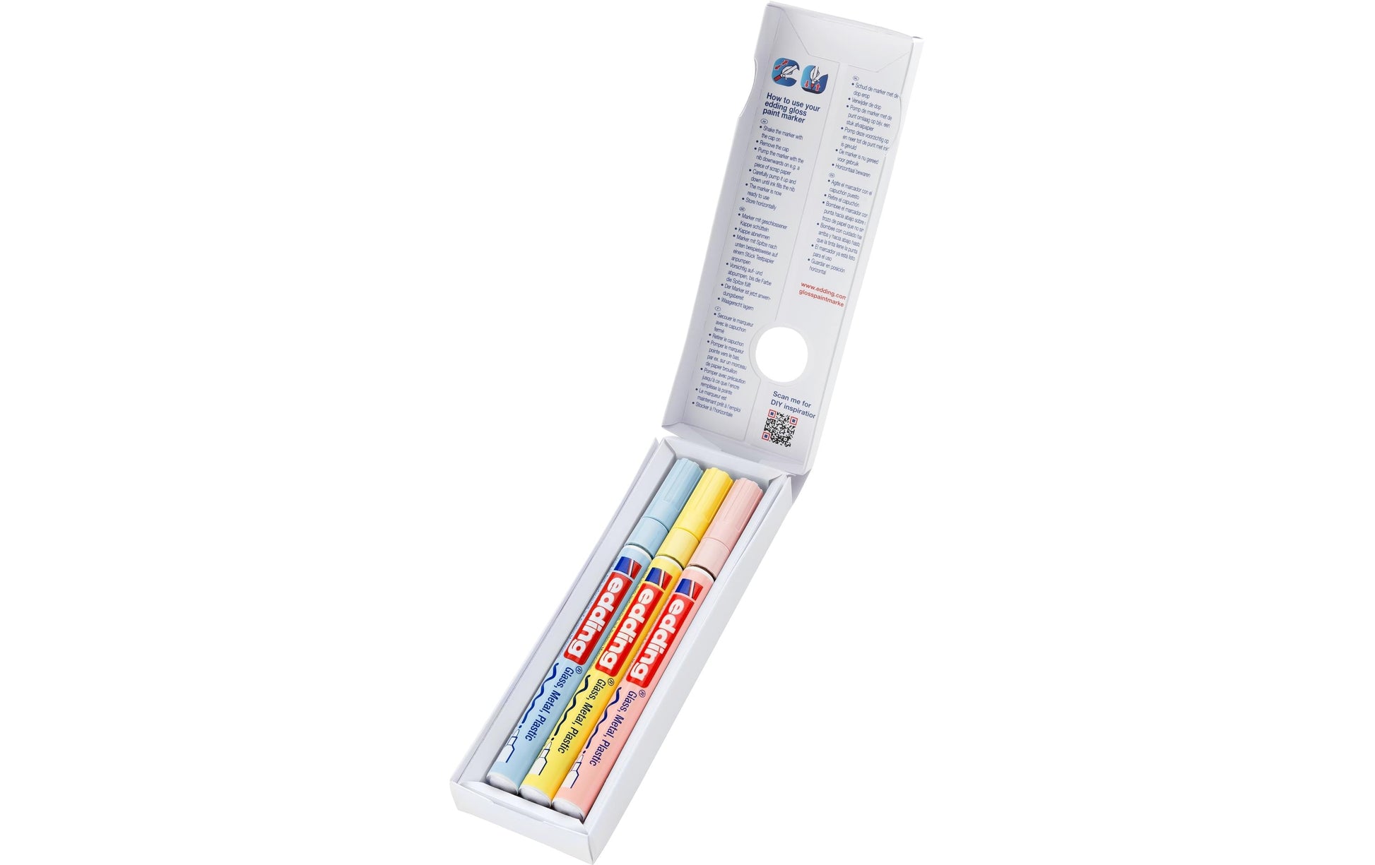 Edding Permanent Marker – blau, pink, gelb, 3er Set