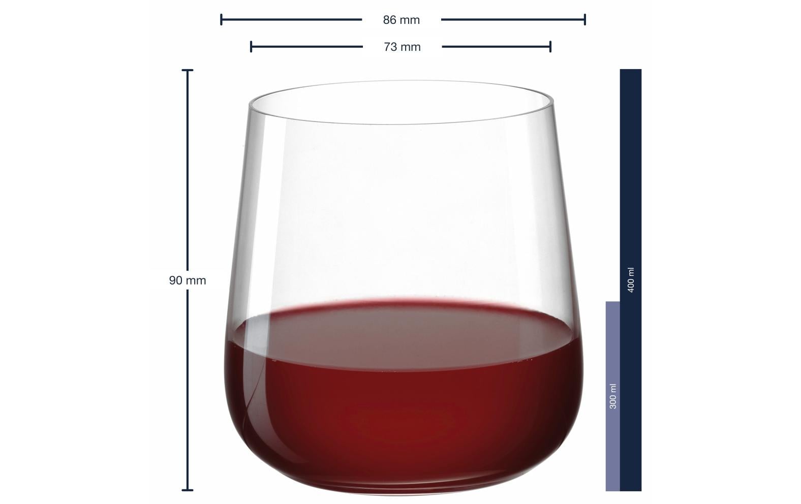 LEONARDO Brunelli Whiskyglas – 0,40 l, Kristallglas, Transparent, spülmaschinenfest, stossfest, 6 Stück