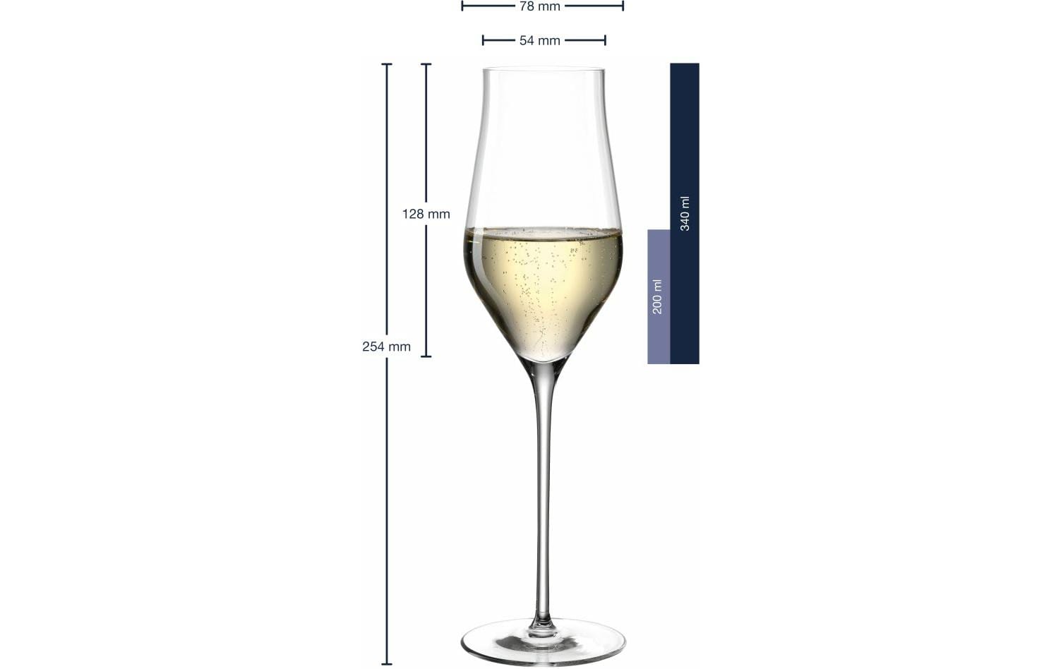 LEONARDO Champagnerglas – 0,34 l, Kristallglas, Transparent, spülmaschinenfest, stossfest, 6 Stück