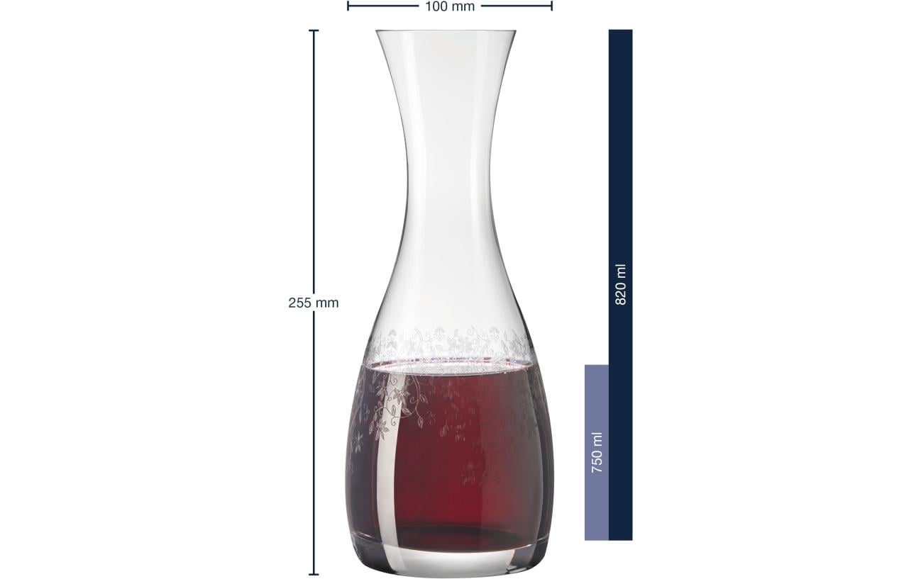 LEONARDO Karaffe – 0,75 l, Kristallglas, transparent, spülmaschinenfest, graviert, 1 Stück