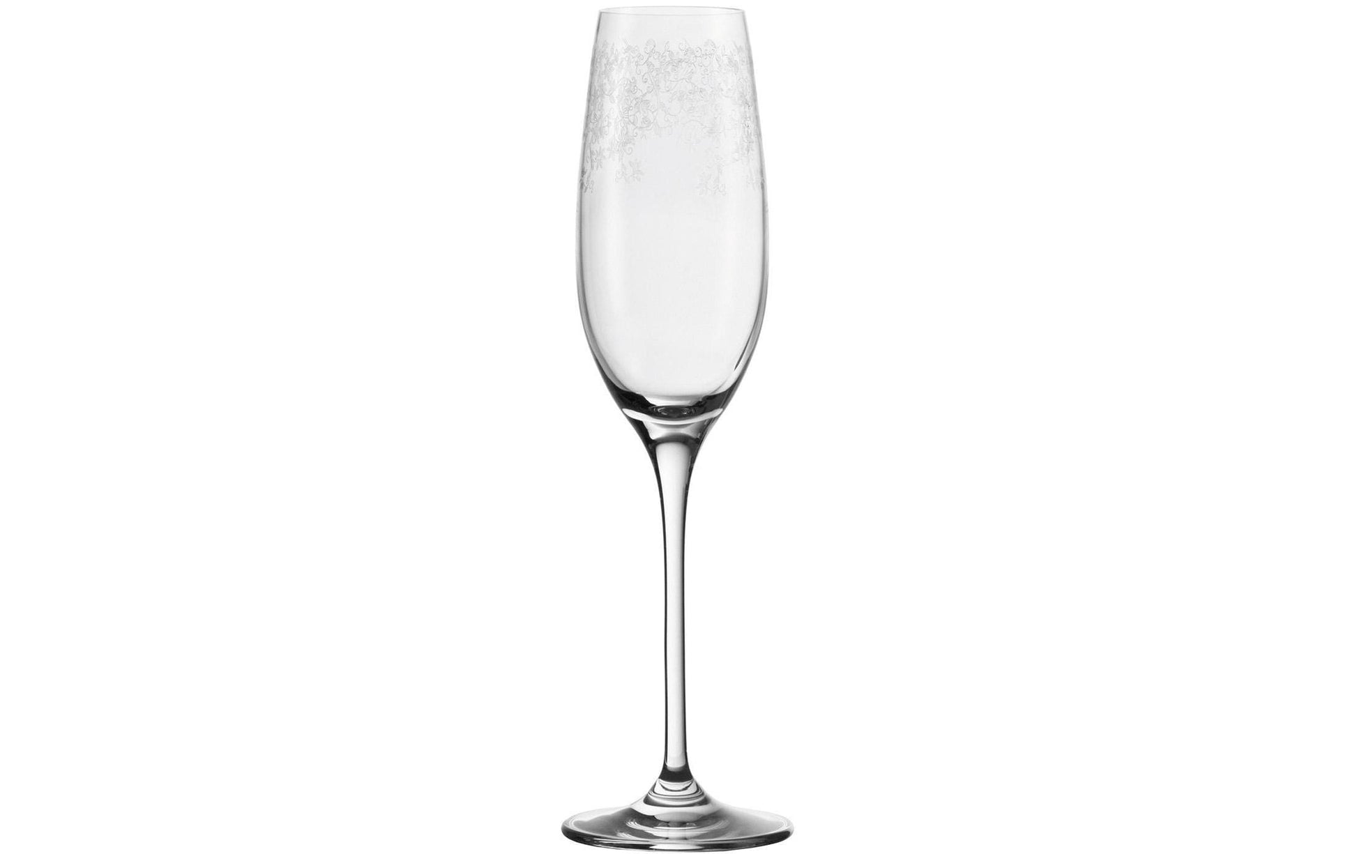 LEONARDO Sektglas – 0,20 l, Kristallglas, Transparent, Spülmaschinenfest, Graviert, 6 Stück