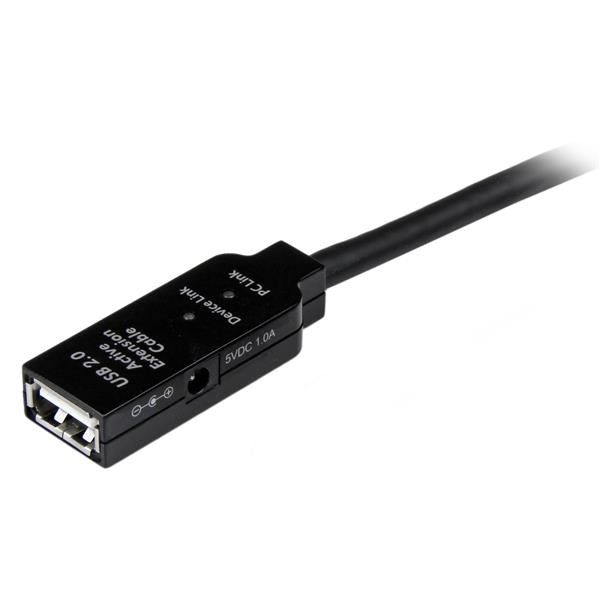 StarTech.com USB-A Verlängerungskabel (Stecker auf Buchse) – USB 2.0 (480 Mbit/s) – 35 m – Aktiv – Schwarz