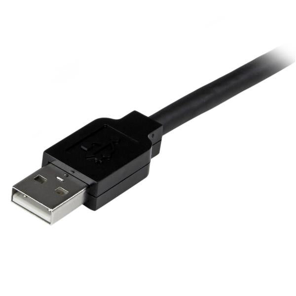 StarTech.com USB-A Verlängerungskabel (Stecker auf Buchse) – USB 2.0 (480 Mbit/s) – 35 m – Aktiv – Schwarz