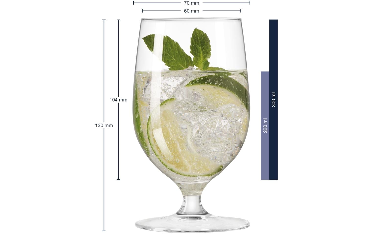 LEONARDO Trinkglas Ciao – 6er Set, 300 ml, Ø 6,0 cm, H 13,0 cm, Kristallglas, Transparent, spülmaschinenfest
