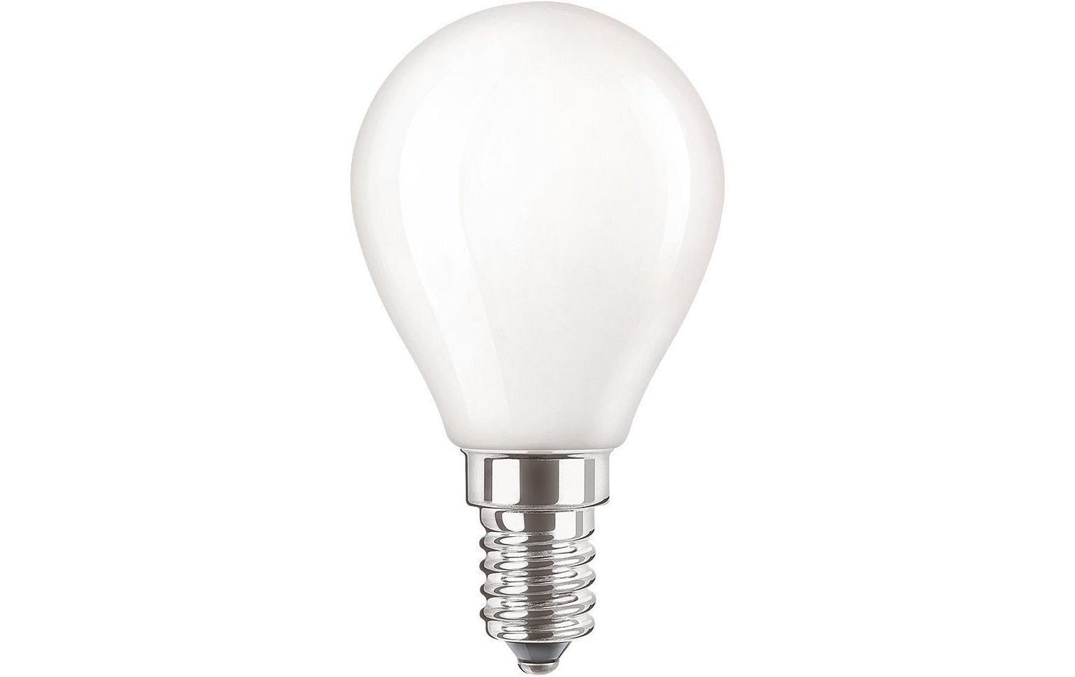 Philips LED-Leuchtmittel E14 Kerze (P45) – Warmweiss 2700 K, 470 lm, 4,3 W – IP44 – 1 Stk. – Weiss – CorePro