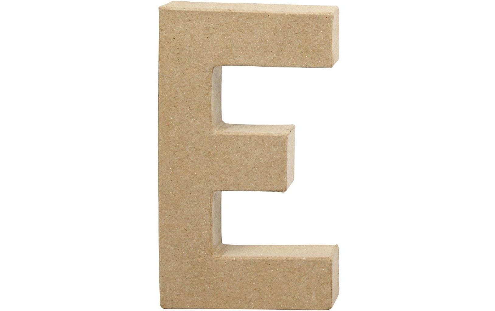 Creativ Company Pappbuchstabe, Papierzellstoff, Natur, 11,5 × 20,5 × 2,5 cm, 1 Stück, Form E