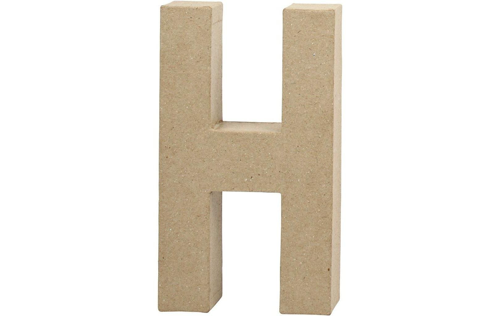 Creativ Company Bastelform – Buchstabe H – Papierzellstoff – 112 × 25 × 205 mm – 1 Stück