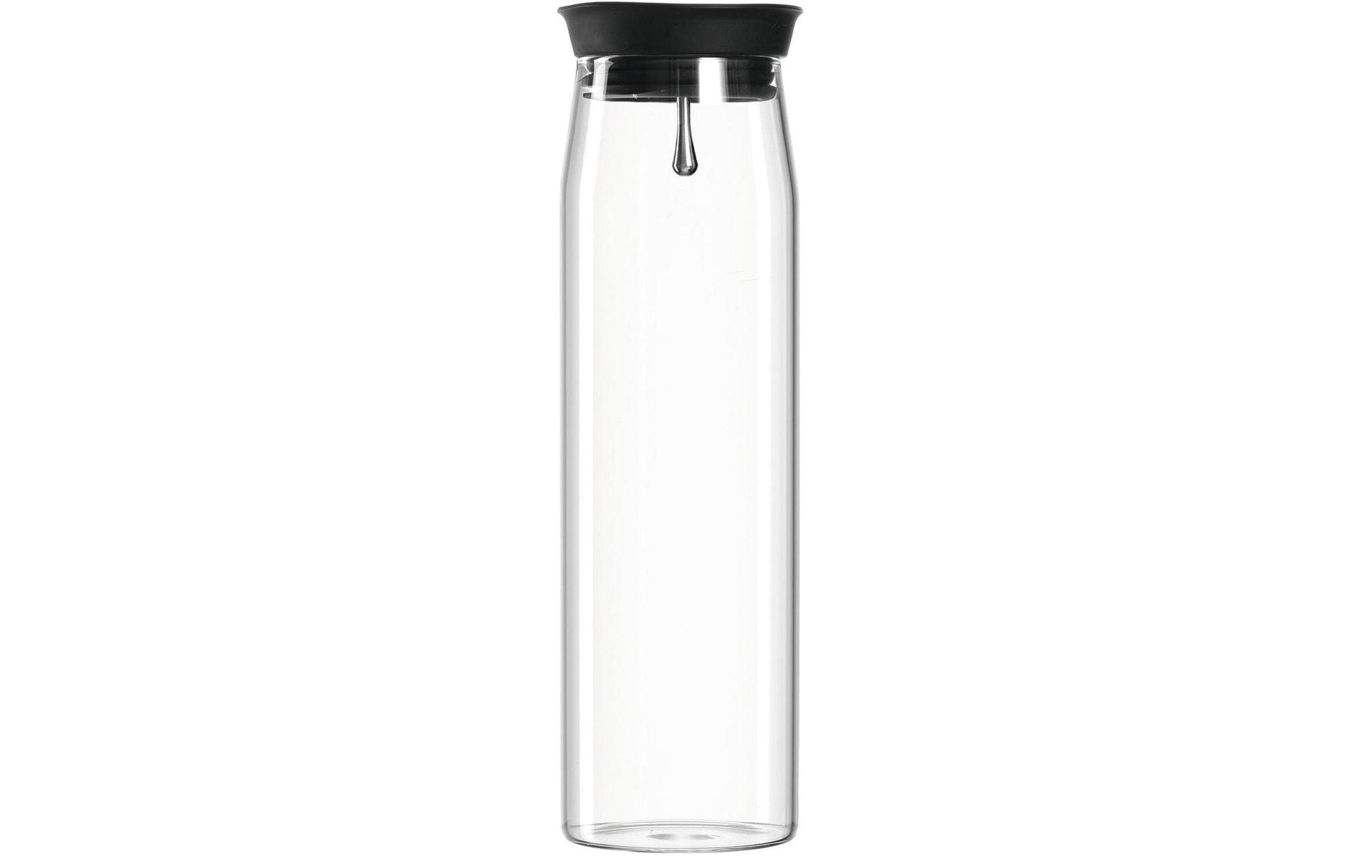 LEONARDO Karaffe Brioso – 1 l, Ø 8,5 cm, Borosilikatglas, Transparent, mit Silikondeckel, spülmaschinenfest
