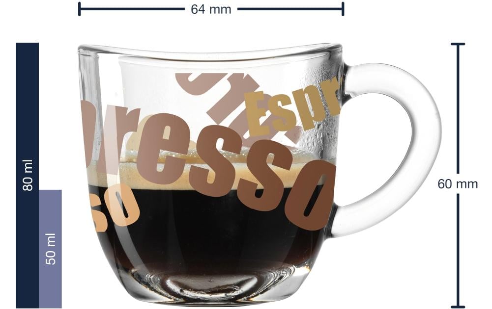 LEONARDO Napoli Espressotasse – 0,08 l, Kalk-Natron-Glas, 6 Stück