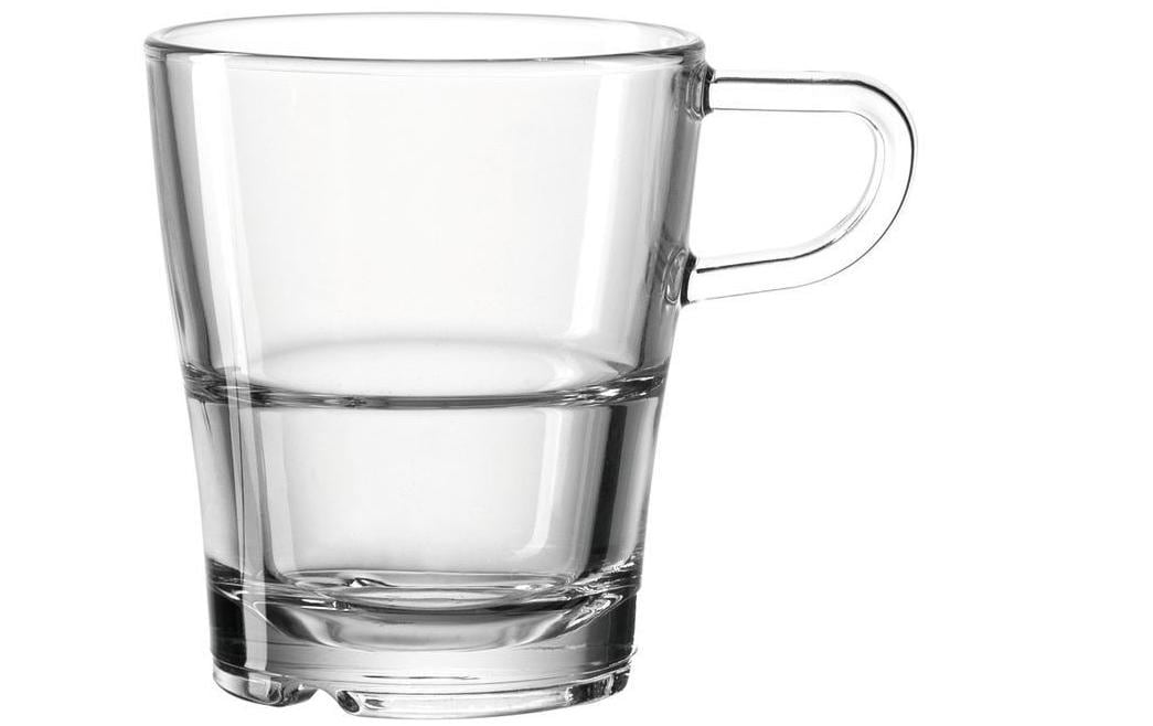 LEONARDO Kaffeetasse – 6er Set, 250 ml, Ø 8,0 cm, Kalk-Natron-Glas, Transparent, spülmaschinenfest