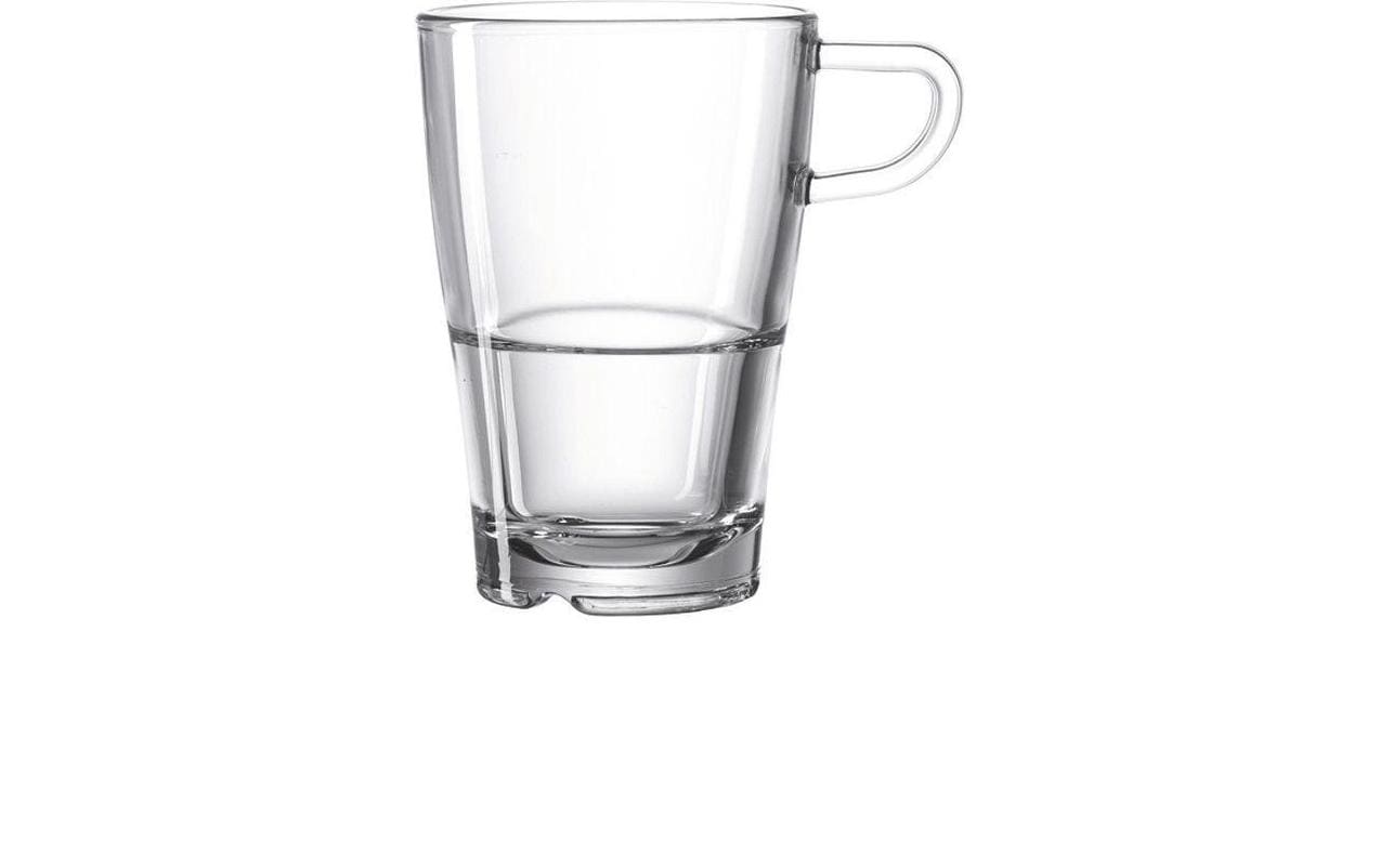 LEONARDO Latte Macchiato Tasse – 0,35 l, Glas, transparent, spülmaschinenfest, mikrowellenfest, Henkel